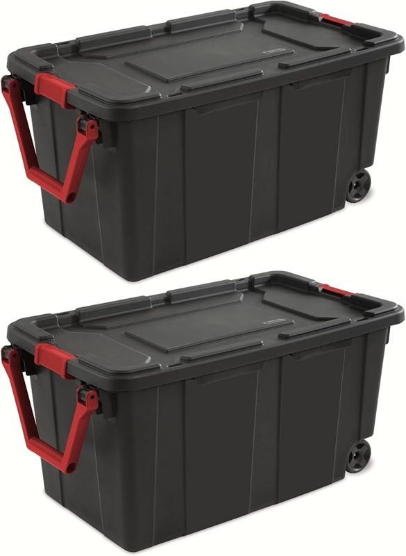 Heavy-Duty Wheeled Storage Totes (2 Pack)